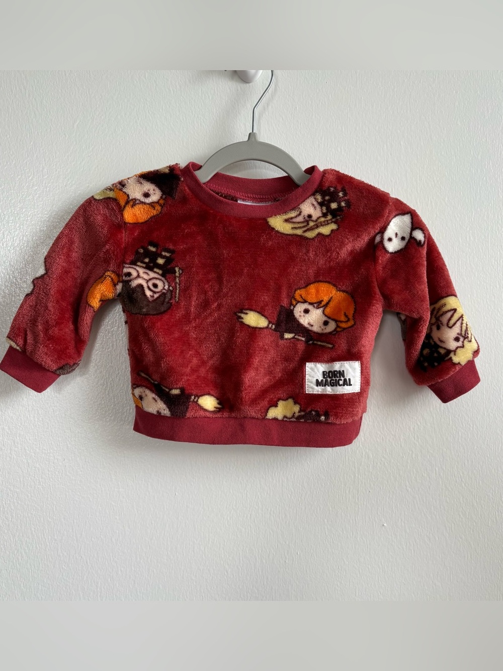 Harry Potter Baby Red Soft Fleece Pullover Top 3-6M Long Sleeve